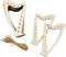 30 Pack 4 Inch Wood Harp Cutouts Unfinished Wooden Harp Hanging Ornaments